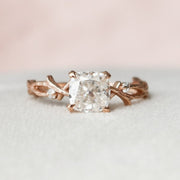 Cushion Cut Moissanite Infinity Engagement Ring